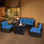 Ensemble de meubles de patio 6 pièces avec table de foyer d'extérieur au propane 30 po Latitude Run®-2023534463