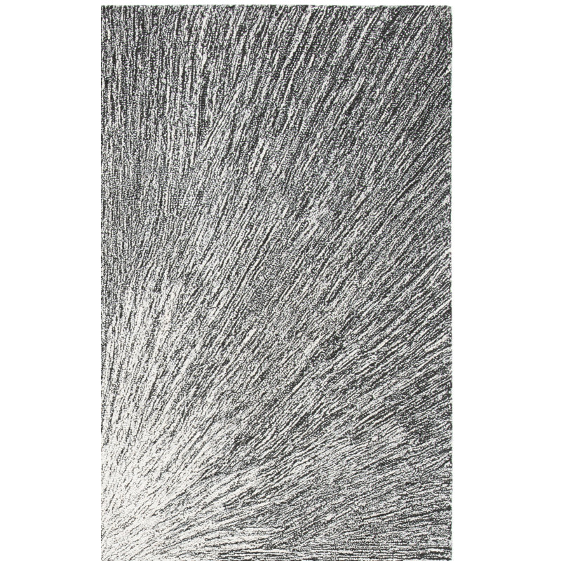 Tapis gris anthracite / gris en laine touffeté à la main Doud, Tapis de couloir 2 pi 3 po x 9 pi