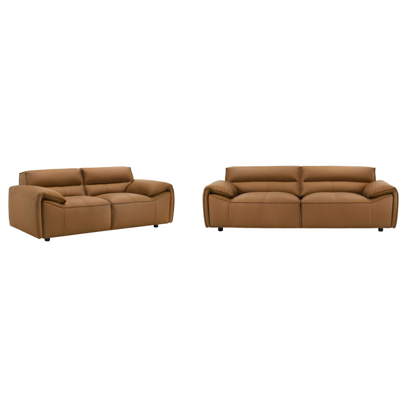 Hudson Orange 2-piece Upholstered Sofa Set