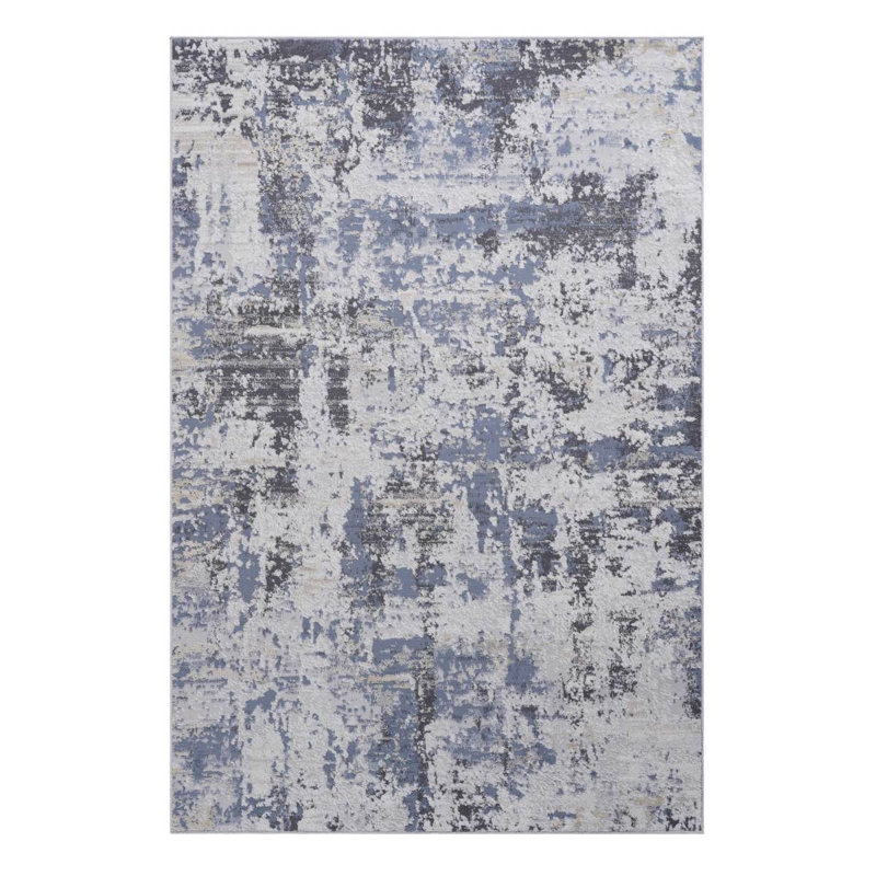 NAAR PAYAS Collection 8X10 Grey / Denim / Abstract Area Rug, Rectangulaire 3 pi x 2 pi
