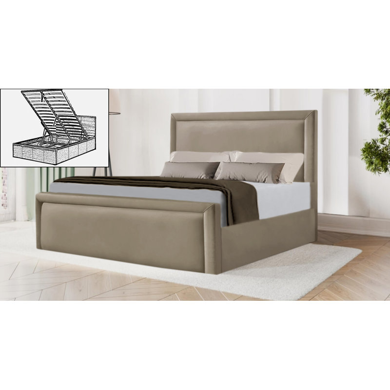 Milan Upholstered Ottoman Storage Bed, Coffee, Super King (6')