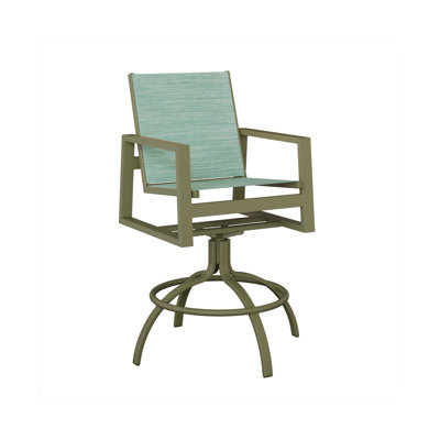 Chaise de bar pivotante en aluminium vert sauge Ceasar