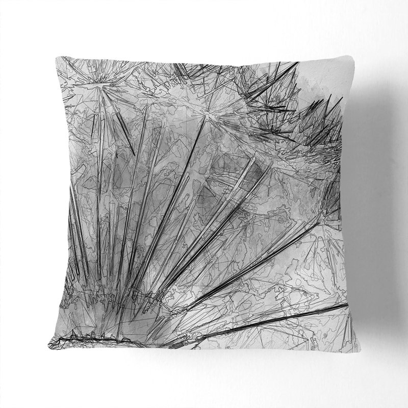 Dandelion Seed Sketch In Abstract Abstract Square Throw Cushion, 55cm H x 55cm W x 20cm D