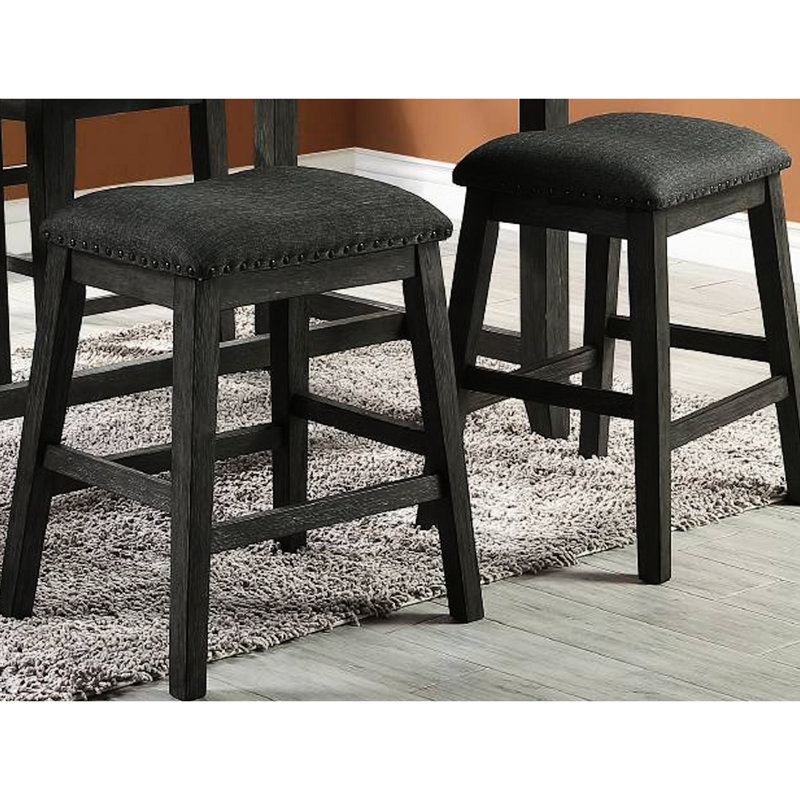 Chaises de salle à manger modernes à hauteur de comptoir 2, gris, structure en bois massif gris de 2, construction, Gris