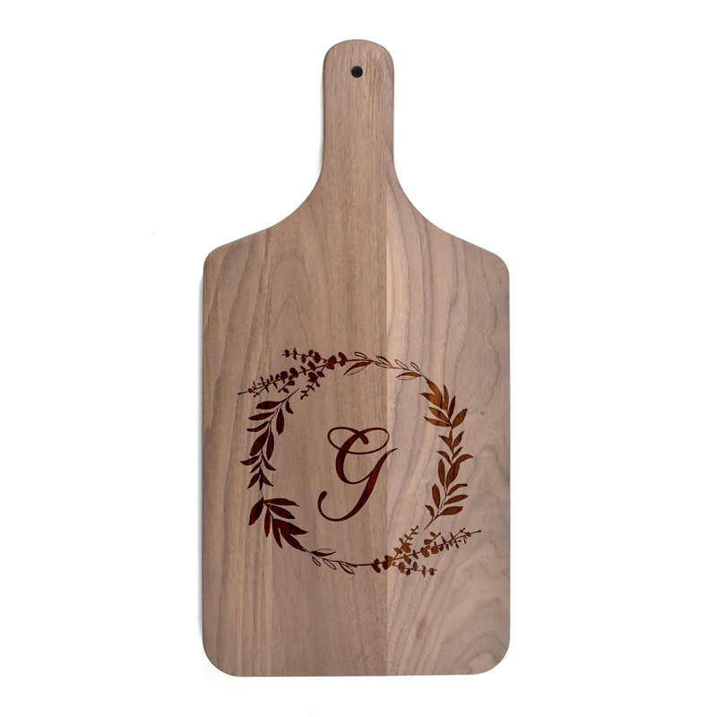 Floral Wreath Monogram - G Cutting Board