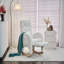 Chaise berçante en tissu avec repose-pieds réglable-420830076