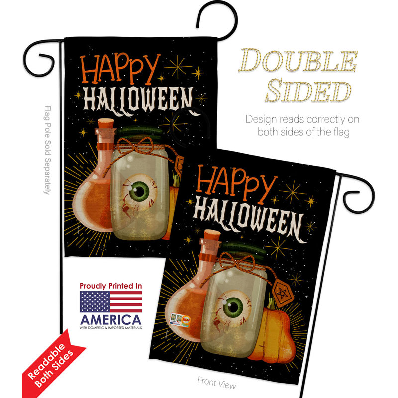 Double Sided 18.5'' H x 13'' W Polyester Halloween Flag Set