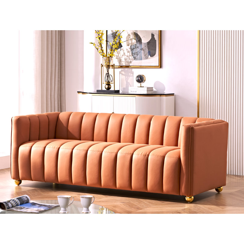 Upholstered 82.7'' Sofa, Orange