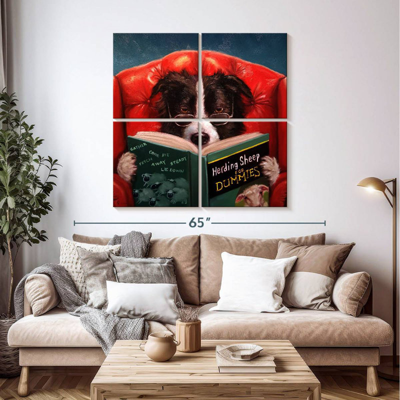 Brampt Reading Herding Sheep, 45" H x 45" W