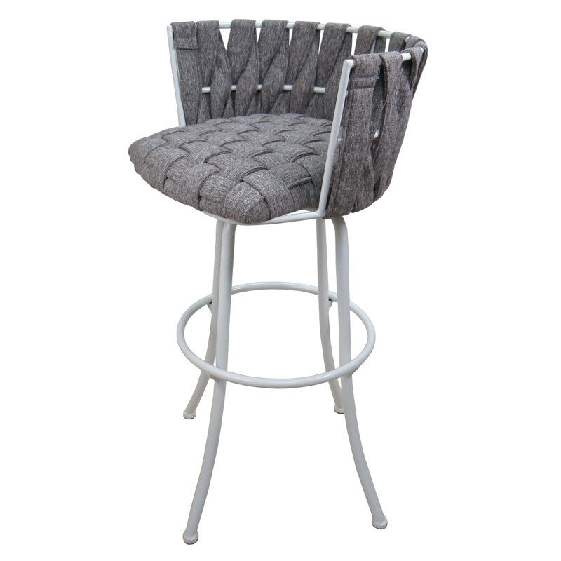 Comptoir, bar et tabouret très grand Leavittsburg, Tabouret de comptoir (siège d'une hauteur de 26 p, Gris, Blanc