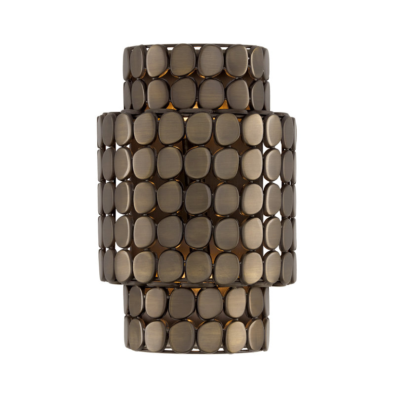Eliana Dark Brass Tiered Cylindrical Wall Sconce