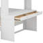 Lit mezzanine double avec lit simple attaché, étagère, bureau et garde-robe-114446970