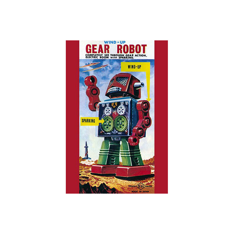 Robot wind-up-publicité, H 30 po x l 20 po