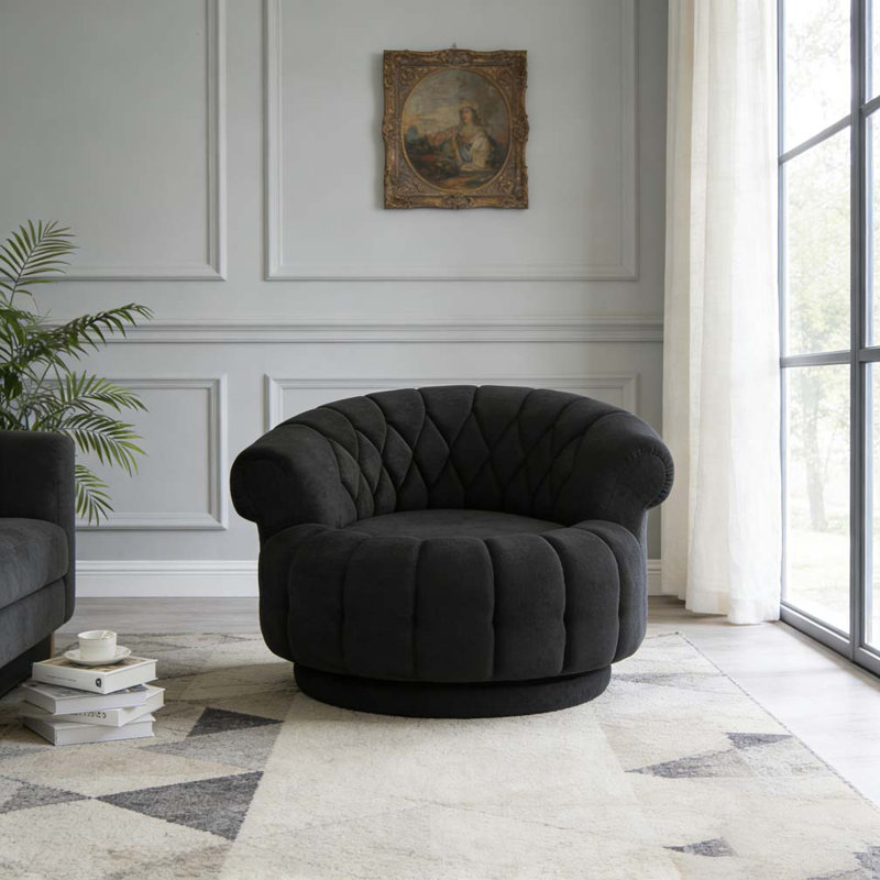 Fauteuil d'appoint pivotant, Noir