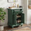 Meuble-lavabo moderne de 24 po de couleur verte avec un tiroir basculant, des charnières à fermeture douce et silencieuse, une structure à dossier ouvert et des pieds tournés en boule, une structure de qualité supérieure résistante à l'humidité et à l'humidité-130981900