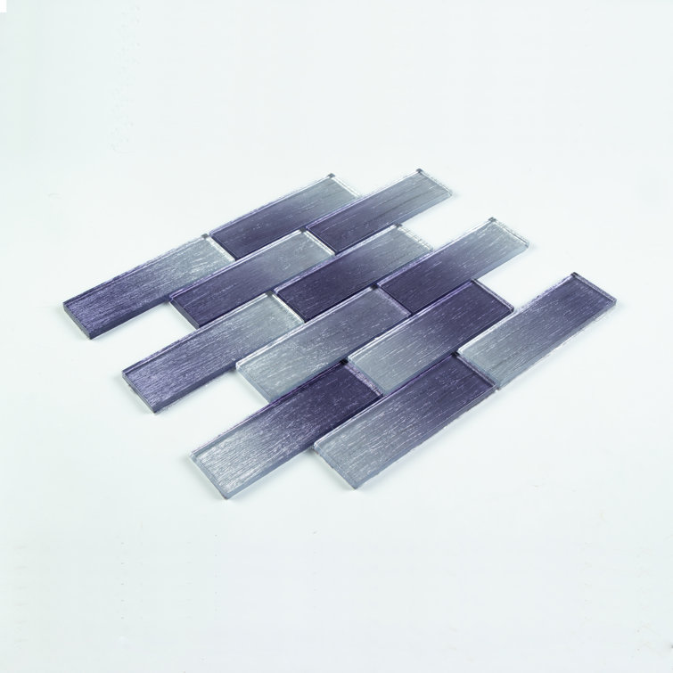 Foil 2" x 6" Straight Edge Glass Mosaic Subway Tile