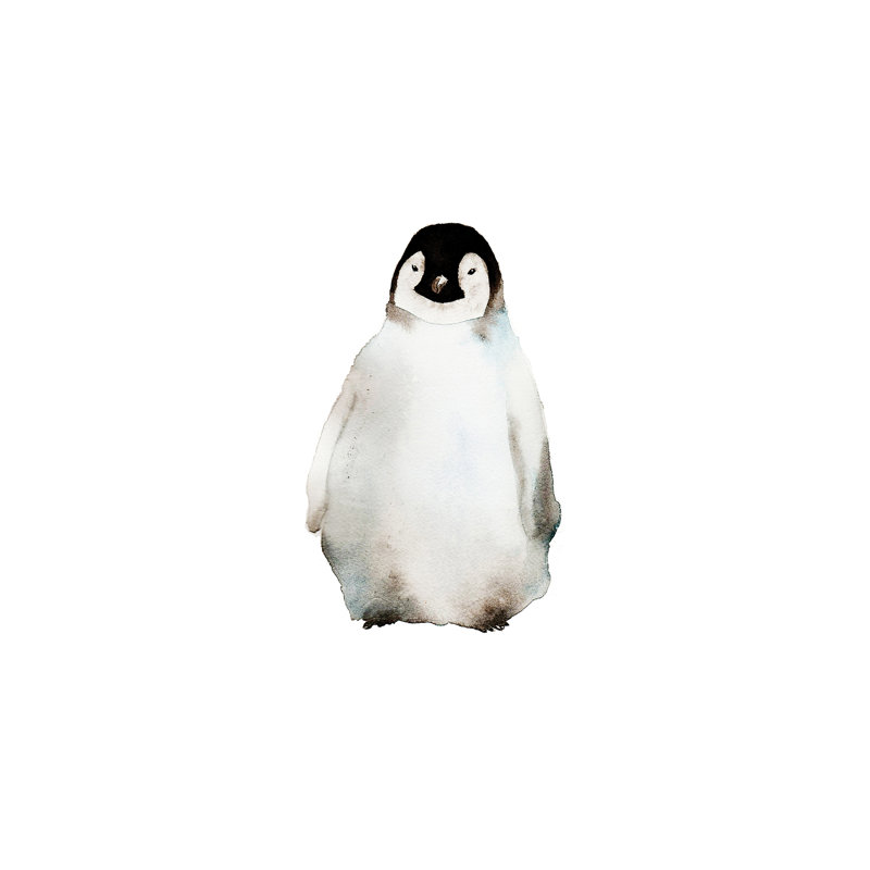 Art pingouin, Toile tendue, H 18 po x l 12 po x P 1,5 po
