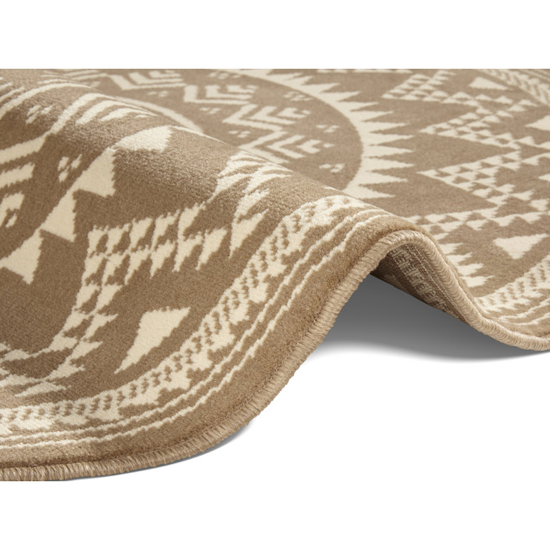 Celebration Valencia Flatweave Light Brown Rug, Round 200cm