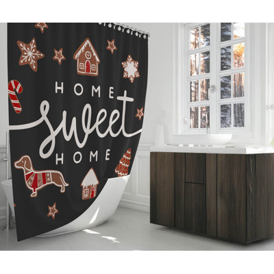 Rideau de douche ultra-mince Gingerbread Home Sweet Home
