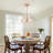 Rosa Modern 6-Light 17.7" Glam Clear  Glass Flower Crystal Chandelier - Glossy Brass