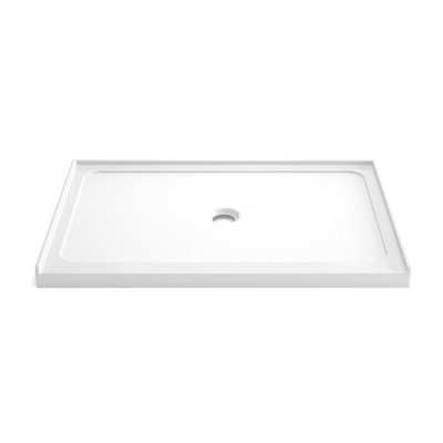 VEVOR 32" x 48" White Slimline Shower Base, Centre Drain, 2.95" Low Threshold, 4.53" Strainer Diameter, Single-Threshold Alcove Design