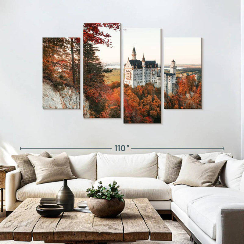 Lilie en automne au château de Neuschwanstein, H 54 po x l 84 po