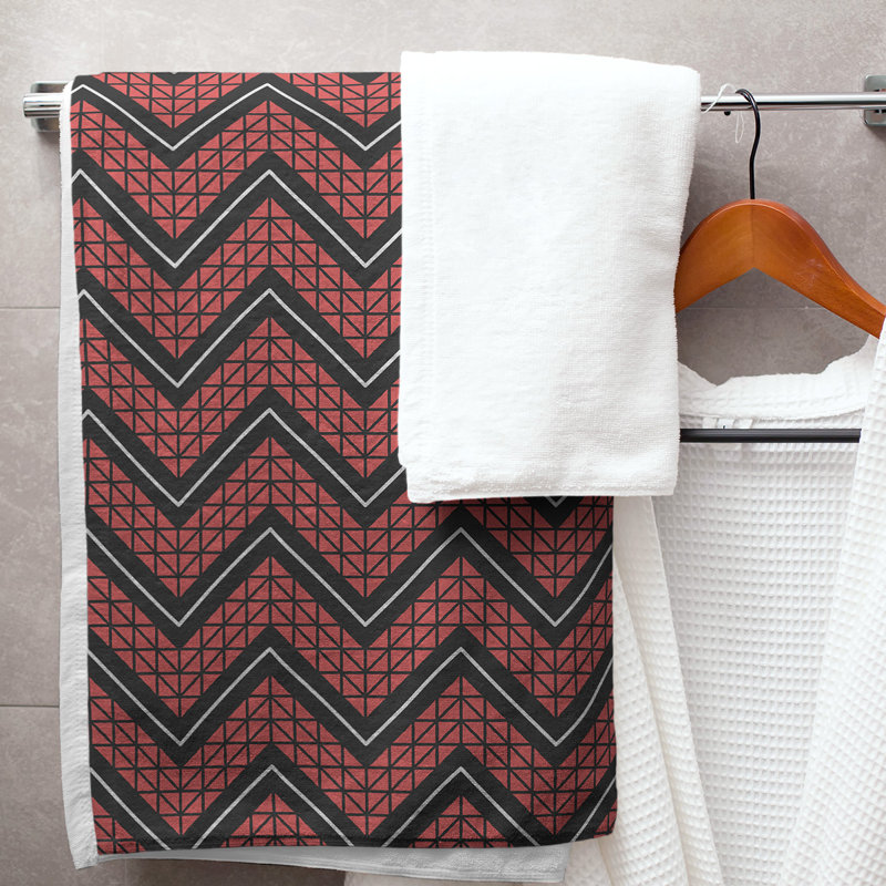 Stephenie Bath Towel, Dark Black/Red