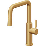 Corsano Contemporary Pull Down Kitchen Faucet with Button Sprayer Quad Spout and ST Series Handle