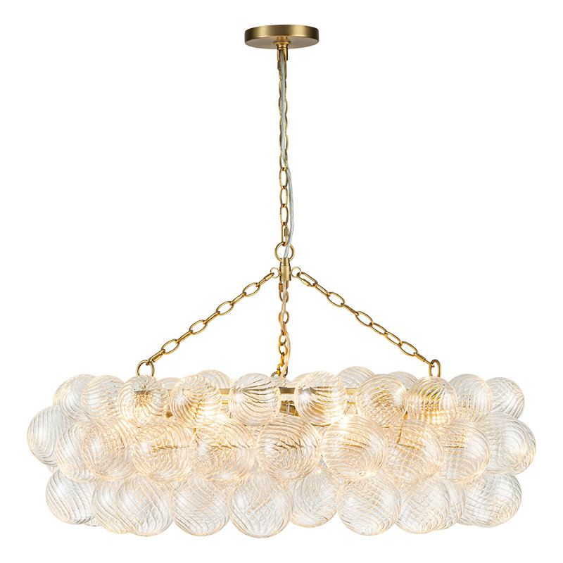 Theresa Cluster Chandelier with Glass Accents, 8, 19.69" H  x 32.68" W x 32.68" D