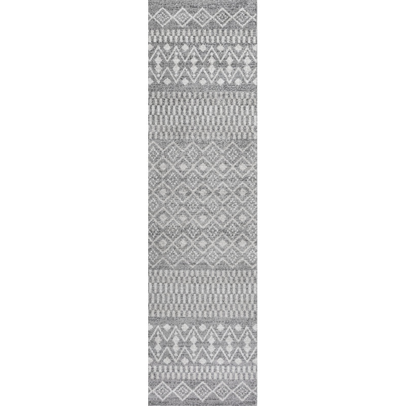 Tapis gris / crème Ifrane, Rectangle 7 pi 6 po x 10 pi 2 po