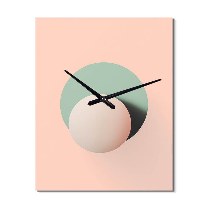 Horloge murale géométrique de rêve rétro minimaliste en rose III, Grand