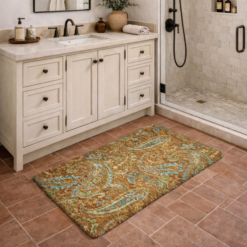 Tapis cachemire de qualité supérieure lavable à la machine ADS533, Paprika, 2 pi 6 po x 3 pi 10 po