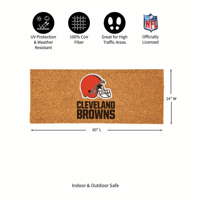 Très grand tapis couleur coco Cleveland Browns, 60 po x 24 po