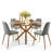 Cleckley 4 - Person Dining Table Sets With 39.4'' Round Table & 4 Upholstered Fabric Chairs-98980721