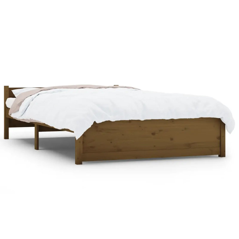 Bed Frame Solid Wood, White, European Double (140 x 200cm)