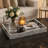 17.5" x 12" Handmade Decorative Black & White Serving Tray-130808341