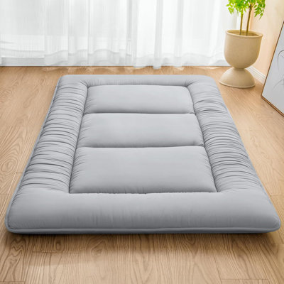 Japanese Futon Mattress,Floor Mattress Thicken Sleeping Mattress Foldable & Portable Roll Up Camping Mattress,Grey by Ebern Designs