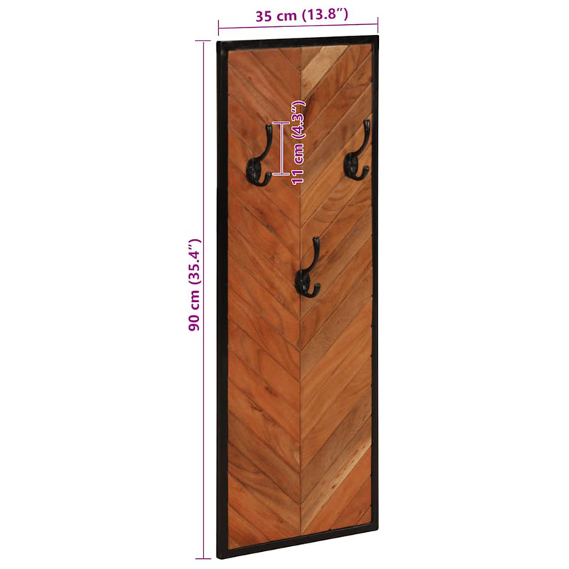 Solid Wood Wall Mounted Coat Rack
