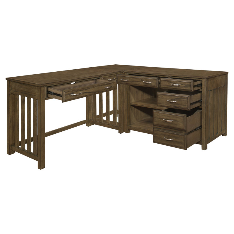 Bureau en coin 3 pièces Spady, Brun