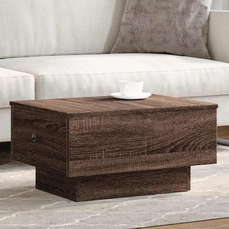 Godfred Pedestal Coffee Table, Concrete Grey, 60 x 45 x 31 cm (L x W x H)