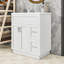 Meuble-lavabo de salle de bain avec lavabo en résine, portes à fermeture douce, tablette réglable et 2 tiroirs de rangement