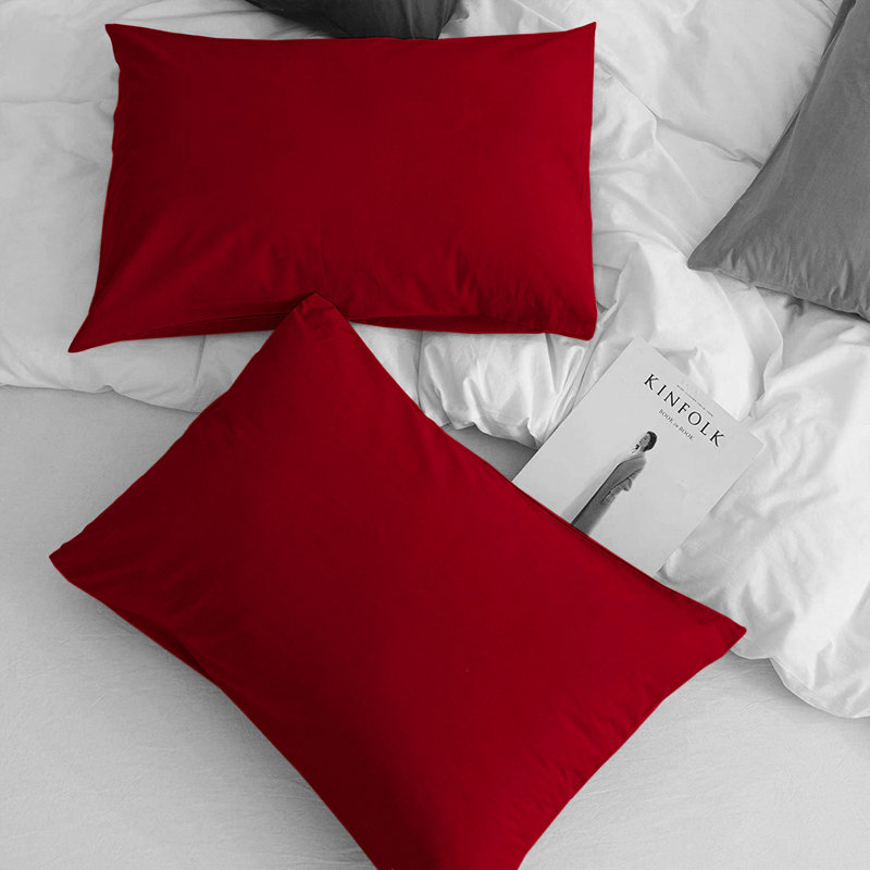 Aspire Homeware Super Soft & Breathable Microfiber Dyed Pillowcase (Pack Of 2), Red