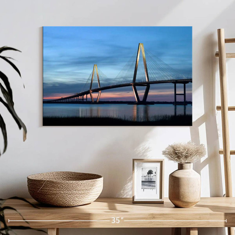Lilie Ravenel Bridge à l'aube, H 24 po x l 36 po