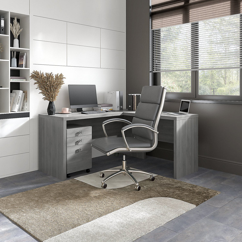 Echo 2-Piece Reversible L-Shape Desk, Modern Gray