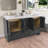 60.4 " W Freestanding Standard Free Standing Single Double Vanity Bathroom Vanity With Stone and Solid Surface Top