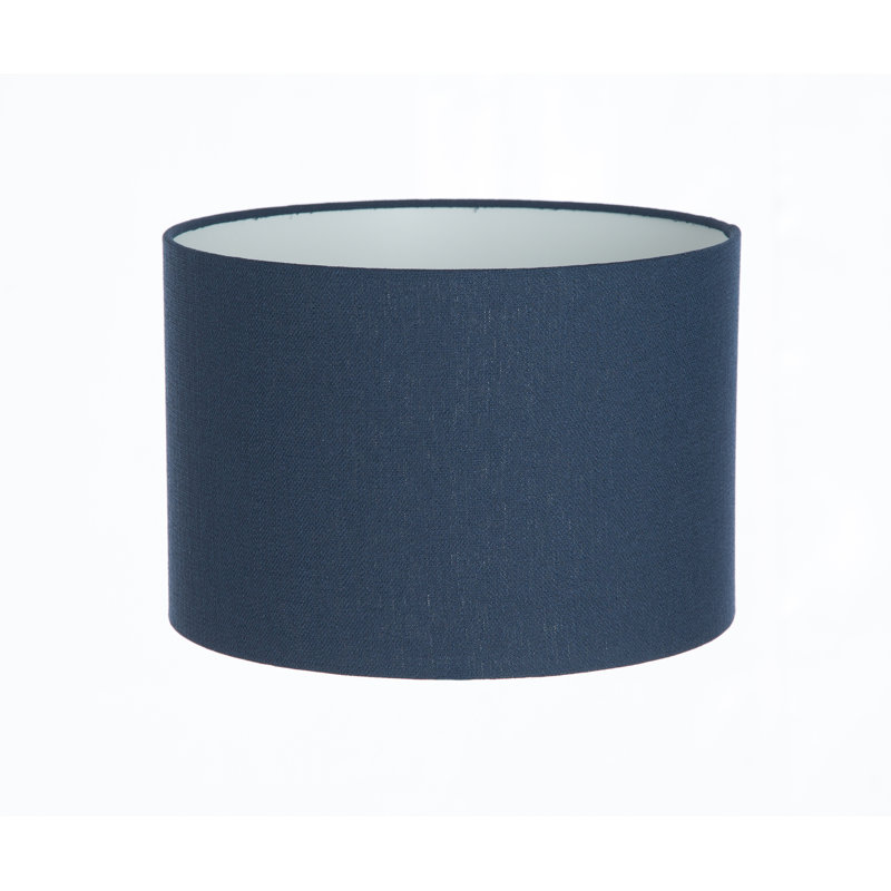 Linen Drum Lamp Shade ( Screw On ), 25cm H x 40cm W x 40cm D, French Navy