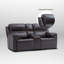 Canapé deux places inclinable électrique moderne en cuir avec position zéro gravité, port USB intégré et console-2113198902