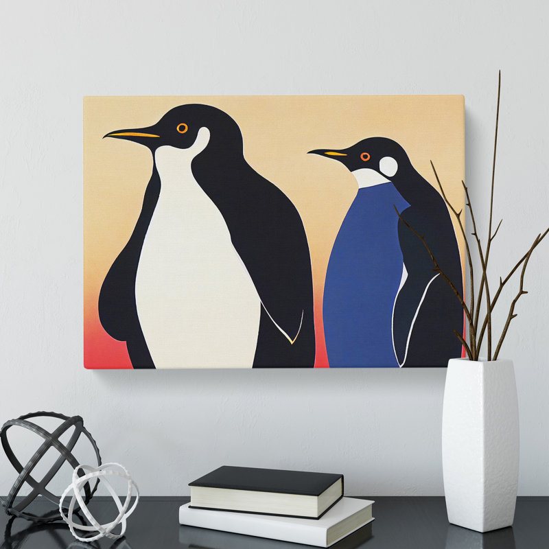 The Two Penguins Vol.1 Abstract - Wrapped Canvas, 35cm H x 50cm W x 3cm D