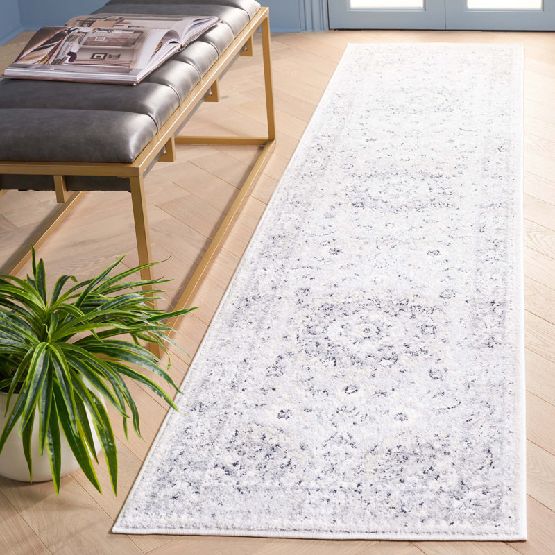 Lowrey Oriental Machine Woven Jute/Sisal/Polypropylene Area Rug in Ivory/Gray, Runner 2'2" x 9'