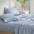 Blue King Floral Comforter With Bed Sheets - Soft Microfiber, Ensemble Comforter, Sheets, Elasticized Fitted Sheet